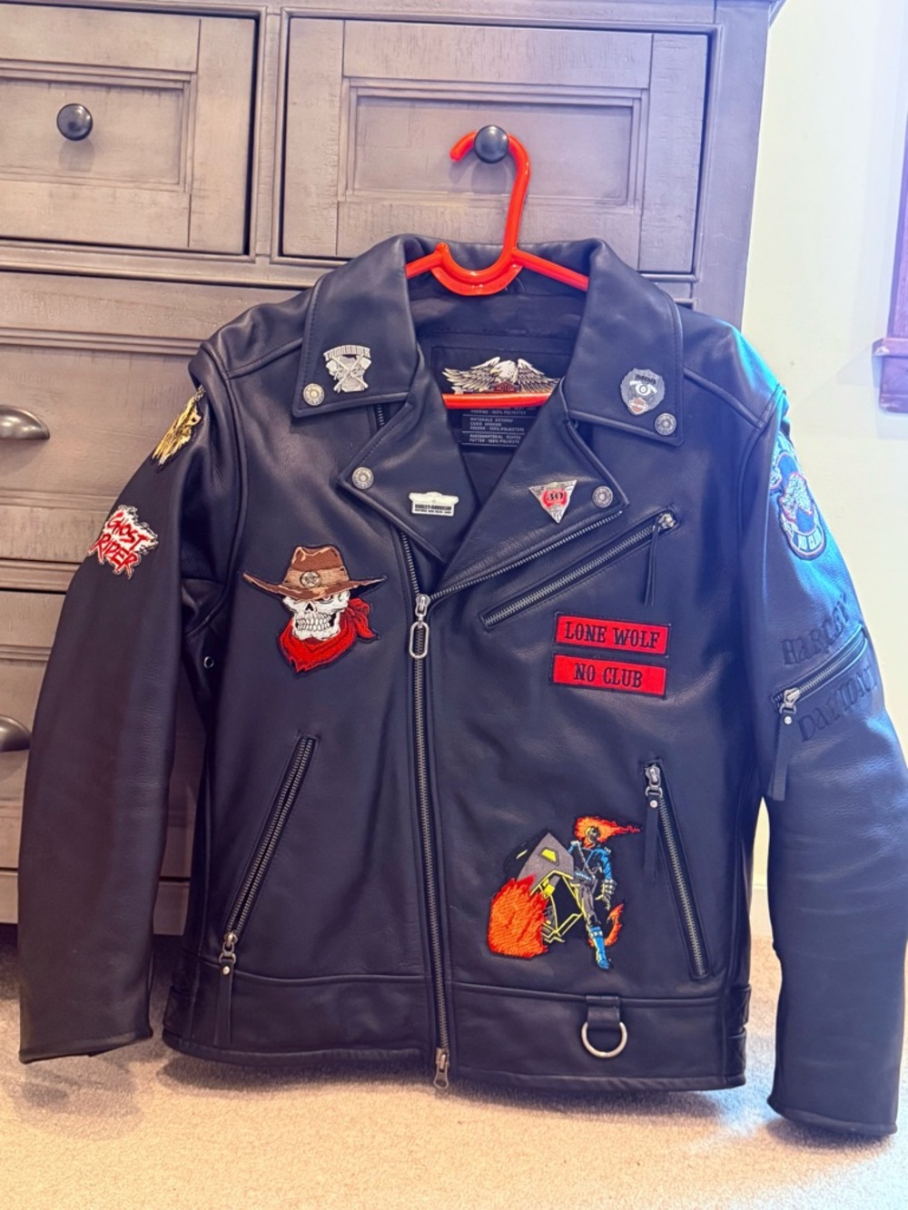 Harley Davidson 90’s Rare Vintage Black Leather Biker Jacket